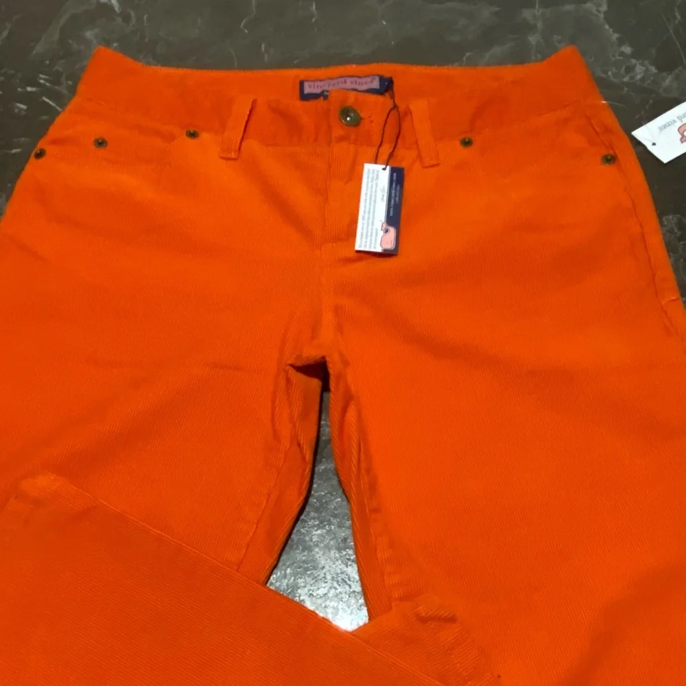 🔥 NWT Vineyard Vines Bright Orange Pants – Size 4 – 🍊corduroy 🔥 - Picture 5 of 8